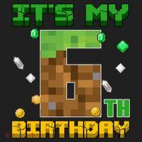 Birthday Boy It'S My 6th Birthday Gamer Pixel Number Beanie thumb 2