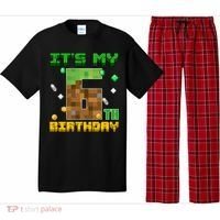 Birthday Boy It'S My 6th Birthday Gamer Pixel Number Pajama Set thumb 0