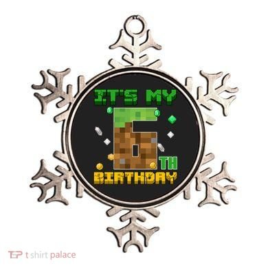 Birthday Boy It'S My 6th Birthday Gamer Pixel Number Ornament
