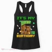 Birthday Boy It'S My 6th Birthday Gamer Pixel Number Women's Tank Top thumb 0