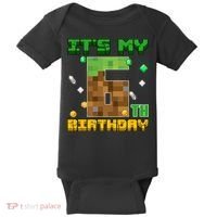 Birthday Boy It'S My 6th Birthday Gamer Pixel Number Baby Bodysuit thumb 0