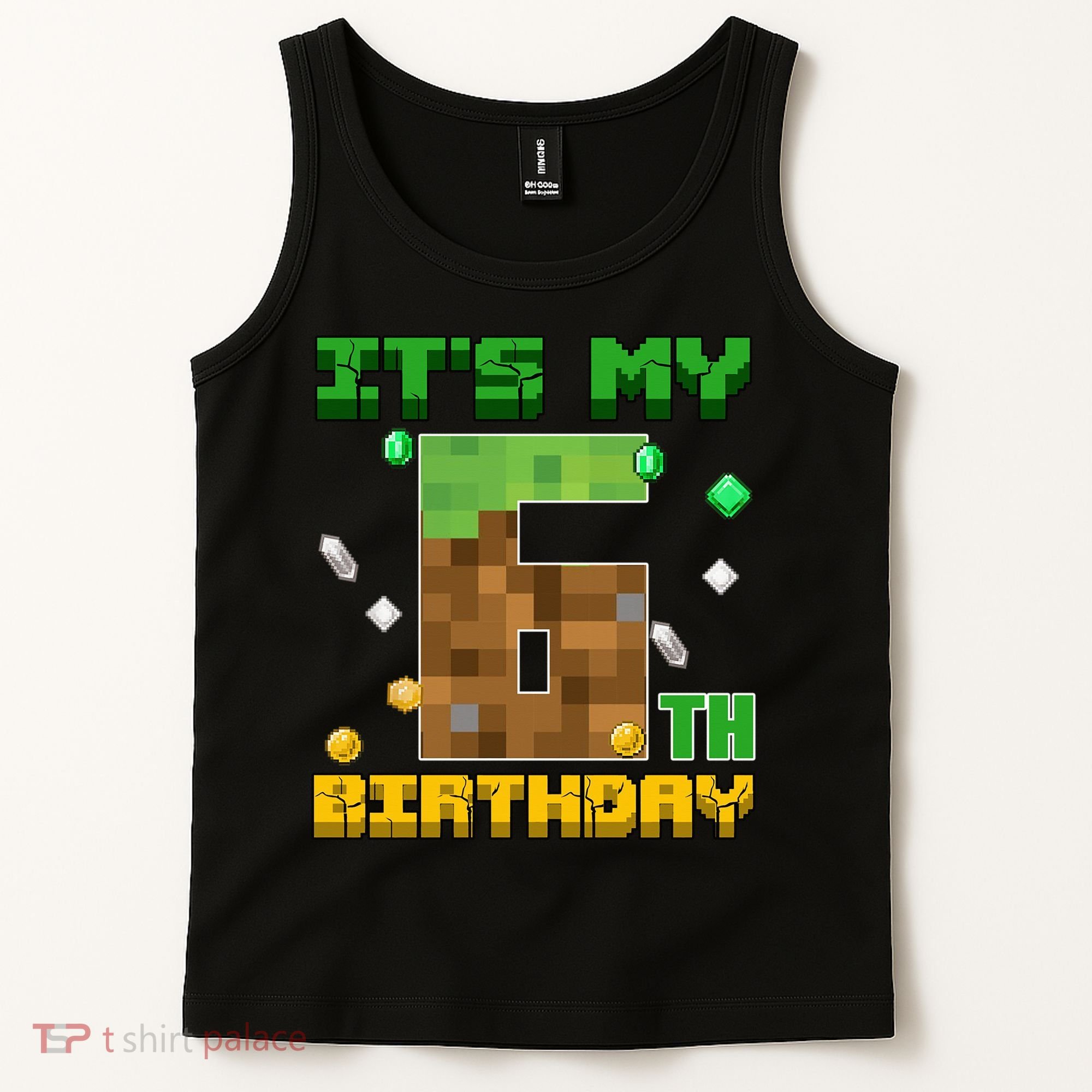 Birthday Boy It'S My 6th Birthday Gamer Pixel Number Tank Top