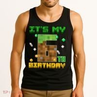 Birthday Boy It'S My 6th Birthday Gamer Pixel Number Tank Top thumb 3