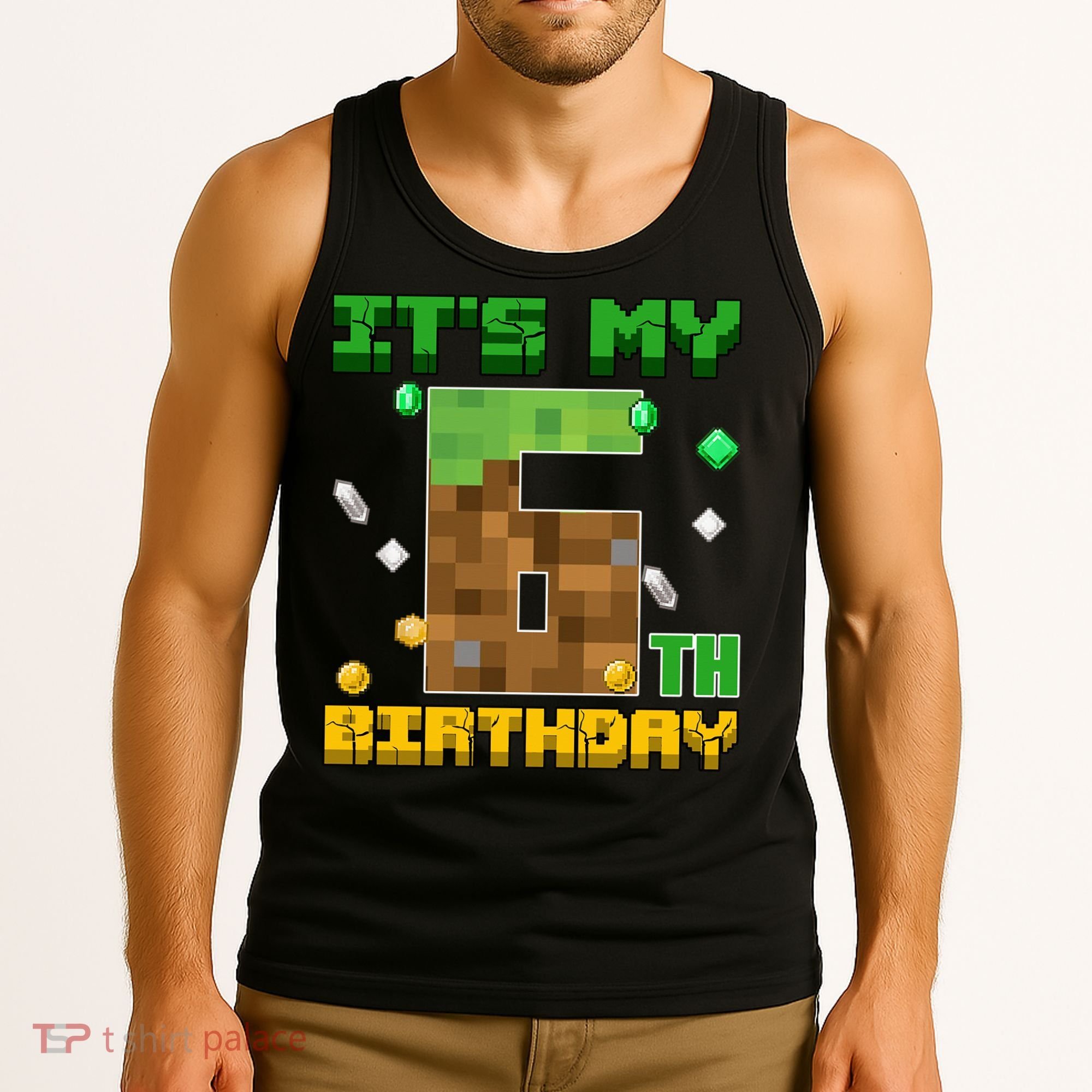Birthday Boy It'S My 6th Birthday Gamer Pixel Number Tank Top