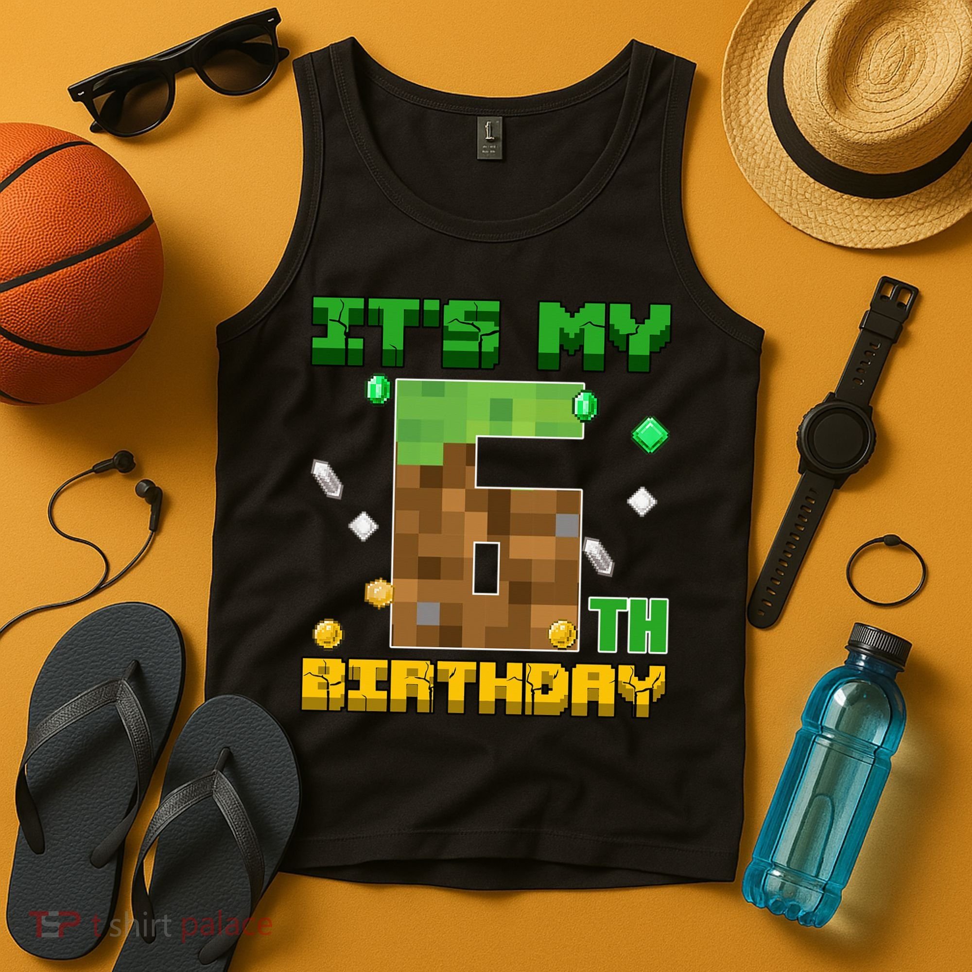 Birthday Boy It'S My 6th Birthday Gamer Pixel Number Tank Top