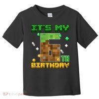 Birthday Boy It'S My 6th Birthday Gamer Pixel Number Toddler T-Shirt thumb 0