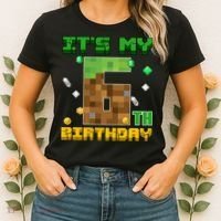 Birthday Boy It'S My 6th Birthday Gamer Pixel Number Women's T-Shirt thumb 2