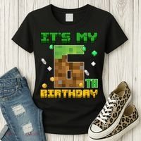 Birthday Boy It'S My 6th Birthday Gamer Pixel Number Women's T-Shirt thumb 3