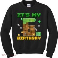 Birthday Boy It'S My 6th Birthday Gamer Pixel Number Kids Sweatshirt thumb 0