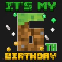 Birthday Boy It'S My 6th Birthday Gamer Pixel Number Kids Sweatshirt thumb 2