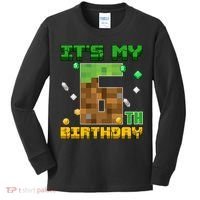 Birthday Boy It'S My 6th Birthday Gamer Pixel Number Kids Long Sleeve Shirt thumb 0