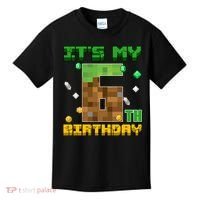 Birthday Boy It'S My 6th Birthday Gamer Pixel Number Kids T-Shirt thumb 0