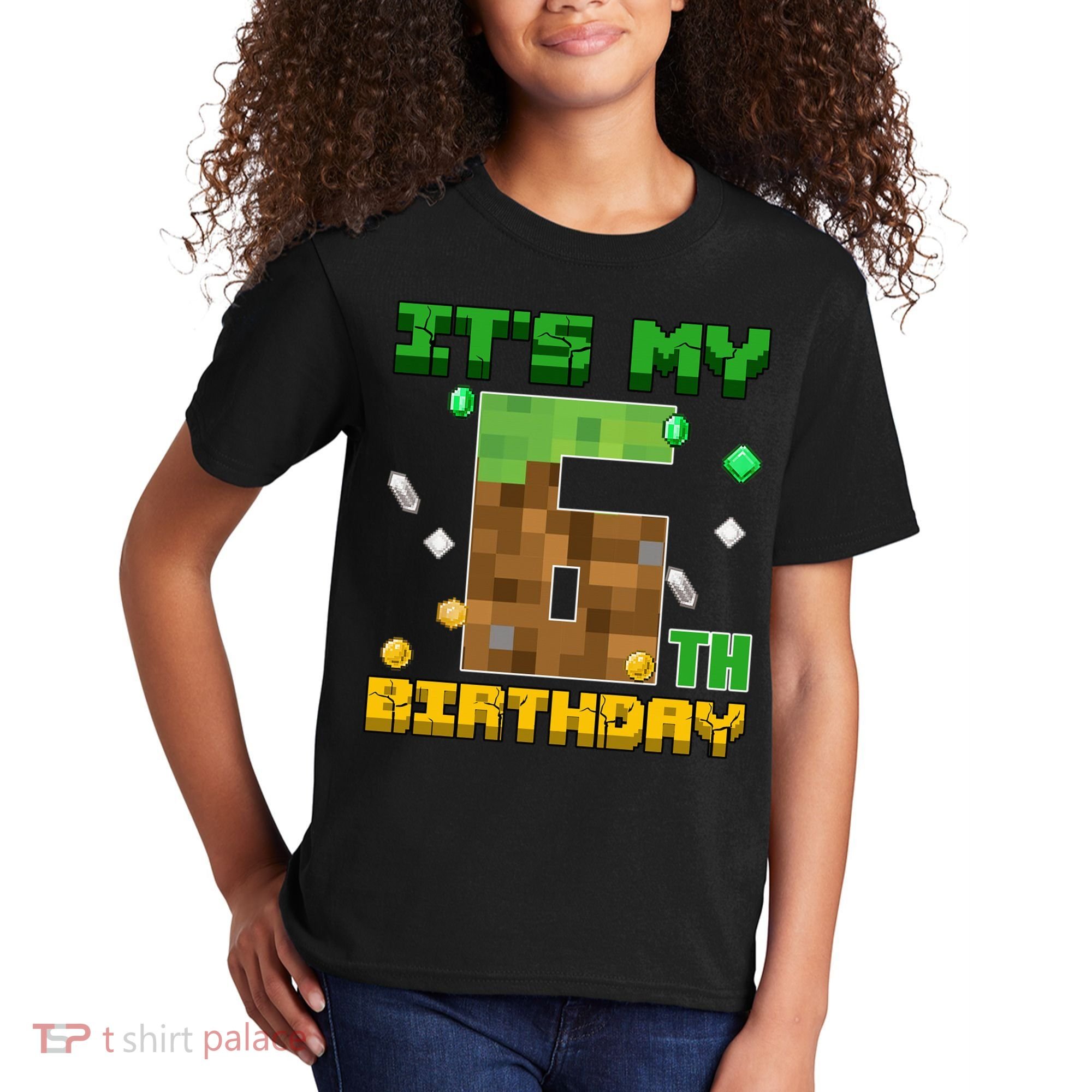 Birthday Boy It'S My 6th Birthday Gamer Pixel Number Kids T-Shirt