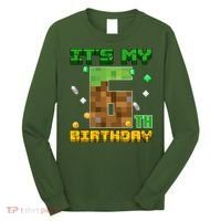 Birthday Boy It'S My 6th Birthday Gamer Pixel Number Long Sleeve Shirt thumb 0