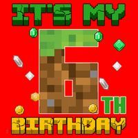 Birthday Boy It'S My 6th Birthday Gamer Pixel Number Santa Hat thumb 1