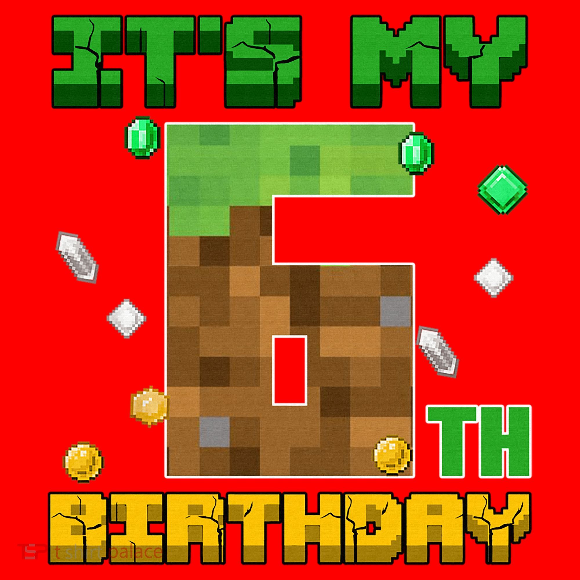 Birthday Boy It'S My 6th Birthday Gamer Pixel Number Santa Hat