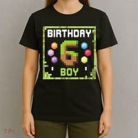 Birthday Boy It'S My 6th Birthday Gamer Pixel Number T-Shirt thumb 4