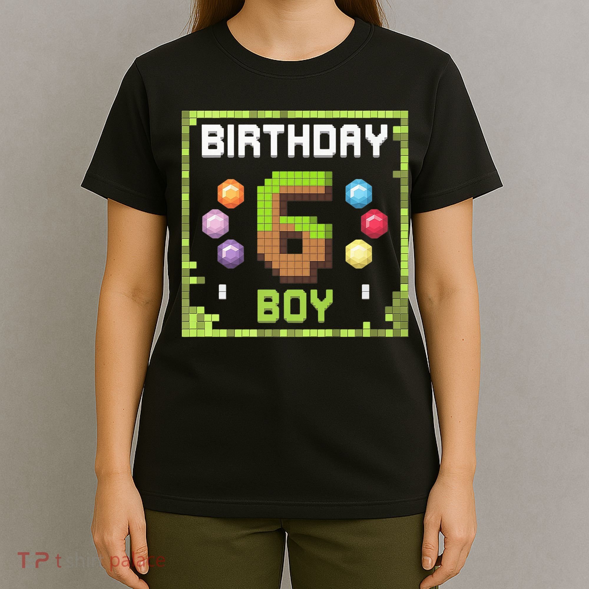 Birthday Boy It'S My 6th Birthday Gamer Pixel Number T-Shirt