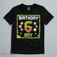 Birthday Boy It'S My 6th Birthday Gamer Pixel Number T-Shirt thumb 5