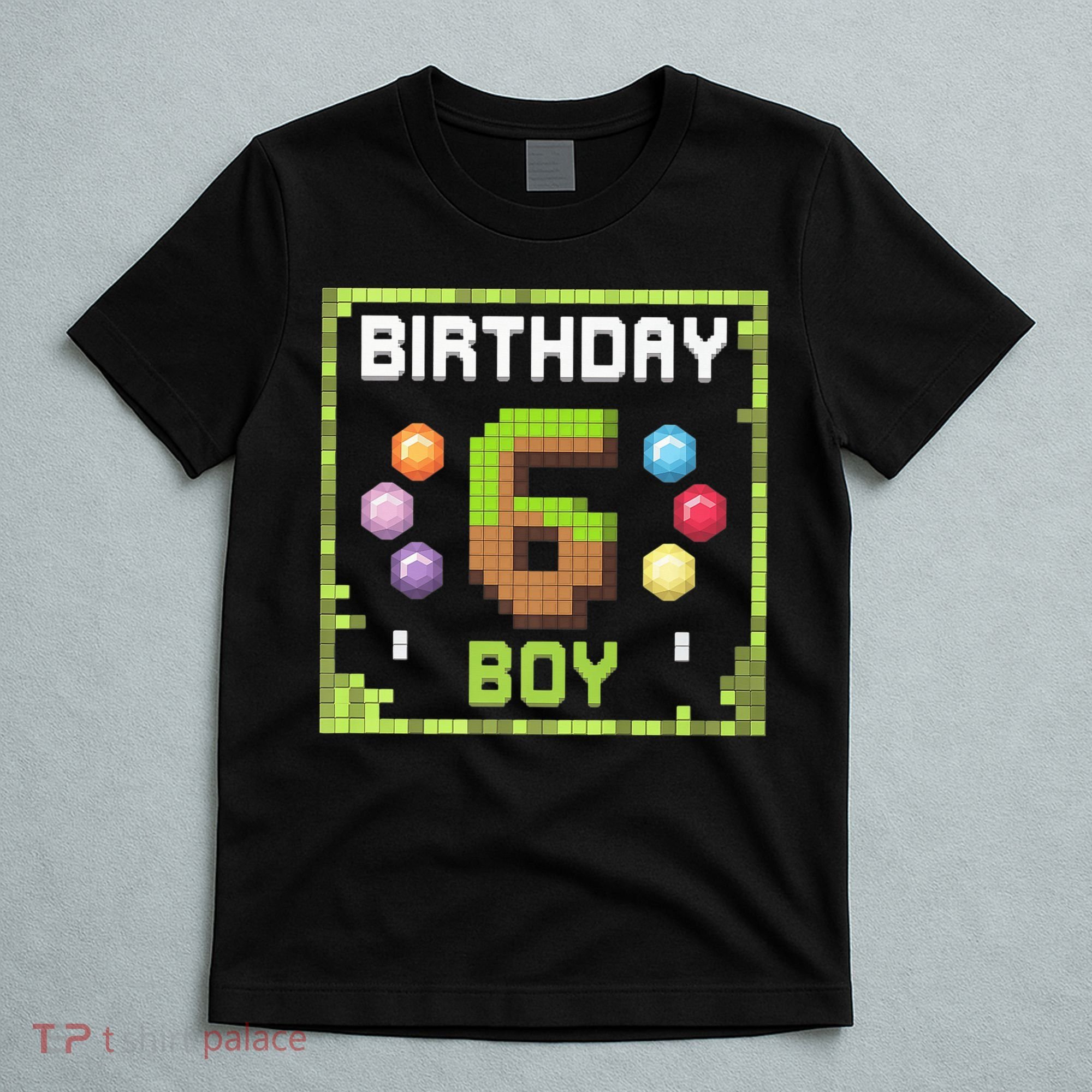 Birthday Boy It'S My 6th Birthday Gamer Pixel Number T-Shirt