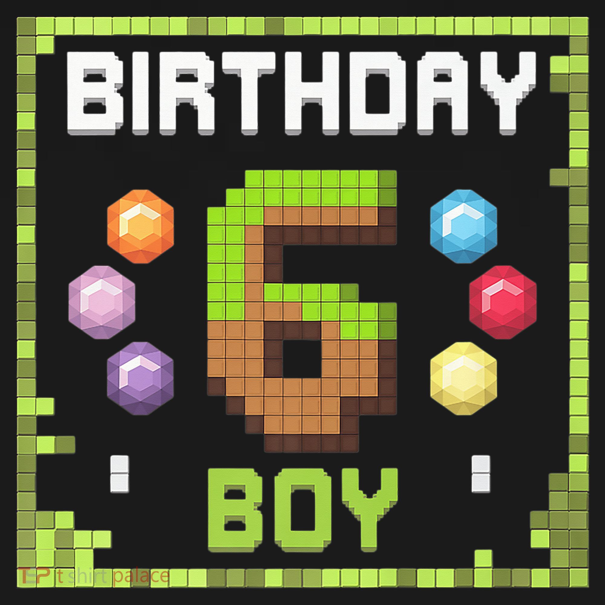 Birthday Boy It'S My 6th Birthday Gamer Pixel Number T-Shirt