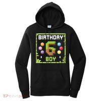 Birthday Boy It'S My 6th Birthday Gamer Pixel Number Women's Hoodie thumb 0