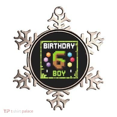 Birthday Boy It'S My 6th Birthday Gamer Pixel Number Ornament