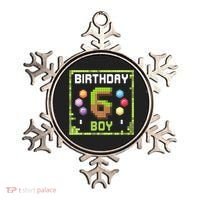 Birthday Boy It'S My 6th Birthday Gamer Pixel Number Ornament thumb 0
