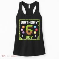 Birthday Boy It'S My 6th Birthday Gamer Pixel Number Women's Tank Top thumb 0