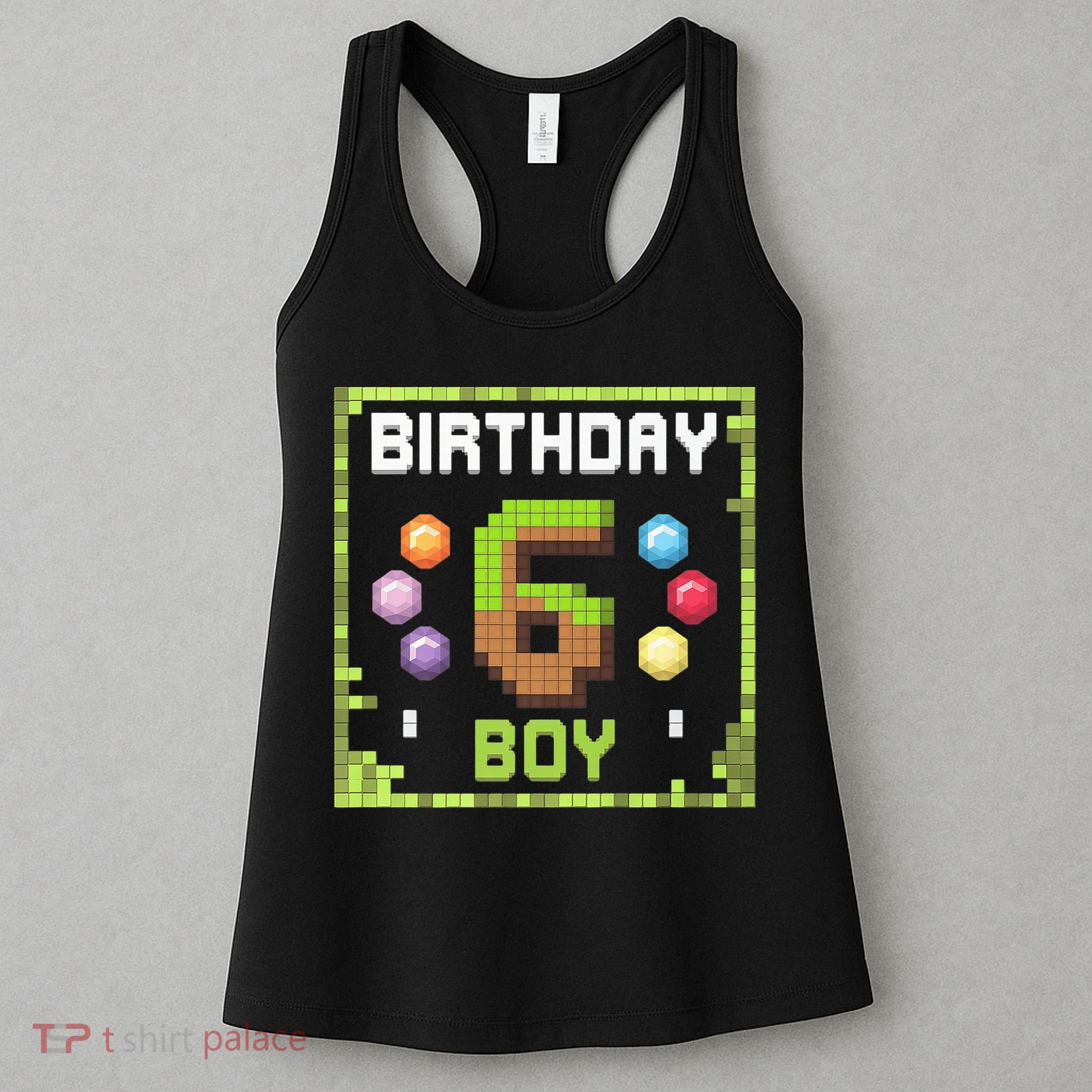 Birthday Boy It'S My 6th Birthday Gamer Pixel Number Women's Tank Top