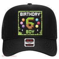 Birthday Boy It'S My 6th Birthday Gamer Pixel Number Hat thumb 0