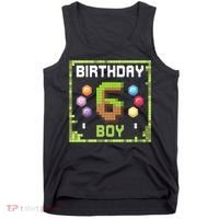 Birthday Boy It'S My 6th Birthday Gamer Pixel Number Tank Top thumb 0