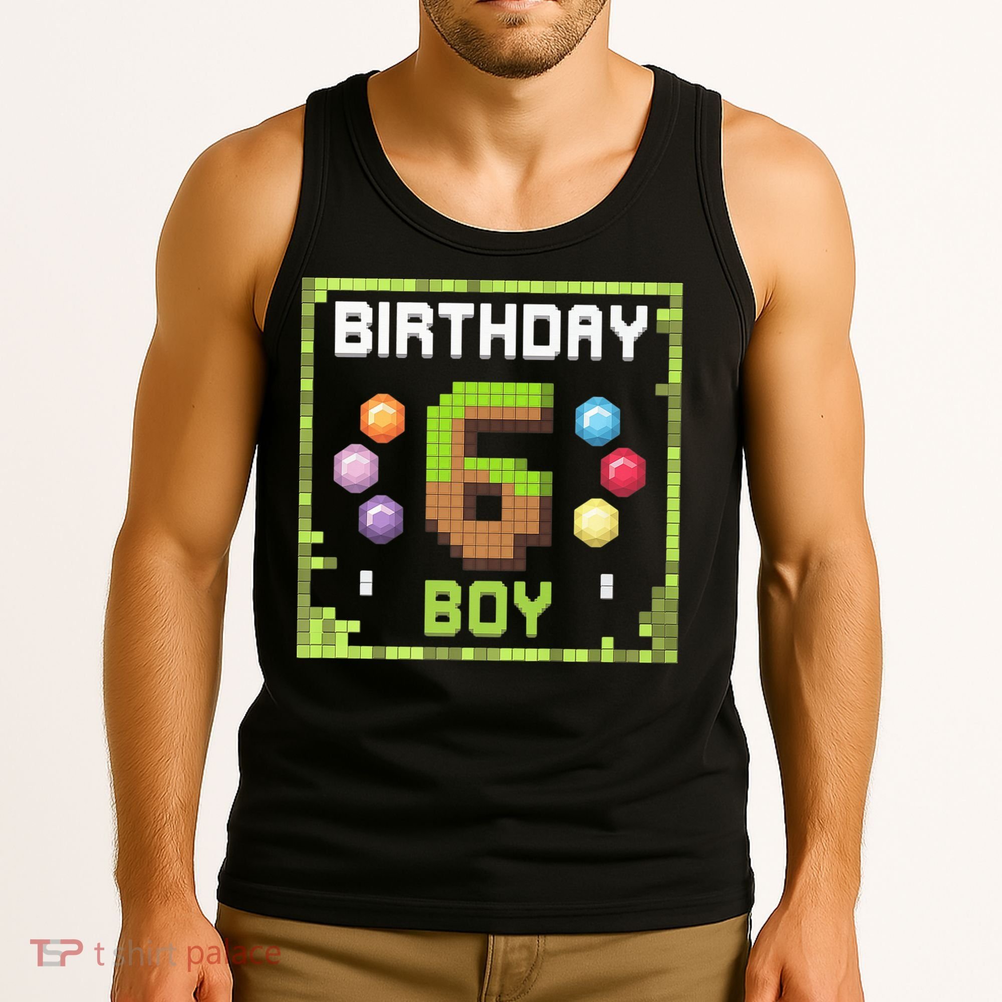Birthday Boy It'S My 6th Birthday Gamer Pixel Number Tank Top