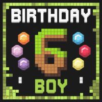 Birthday Boy It'S My 6th Birthday Gamer Pixel Number Visor thumb 3