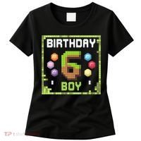 Birthday Boy It'S My 6th Birthday Gamer Pixel Number Women's T-Shirt thumb 0