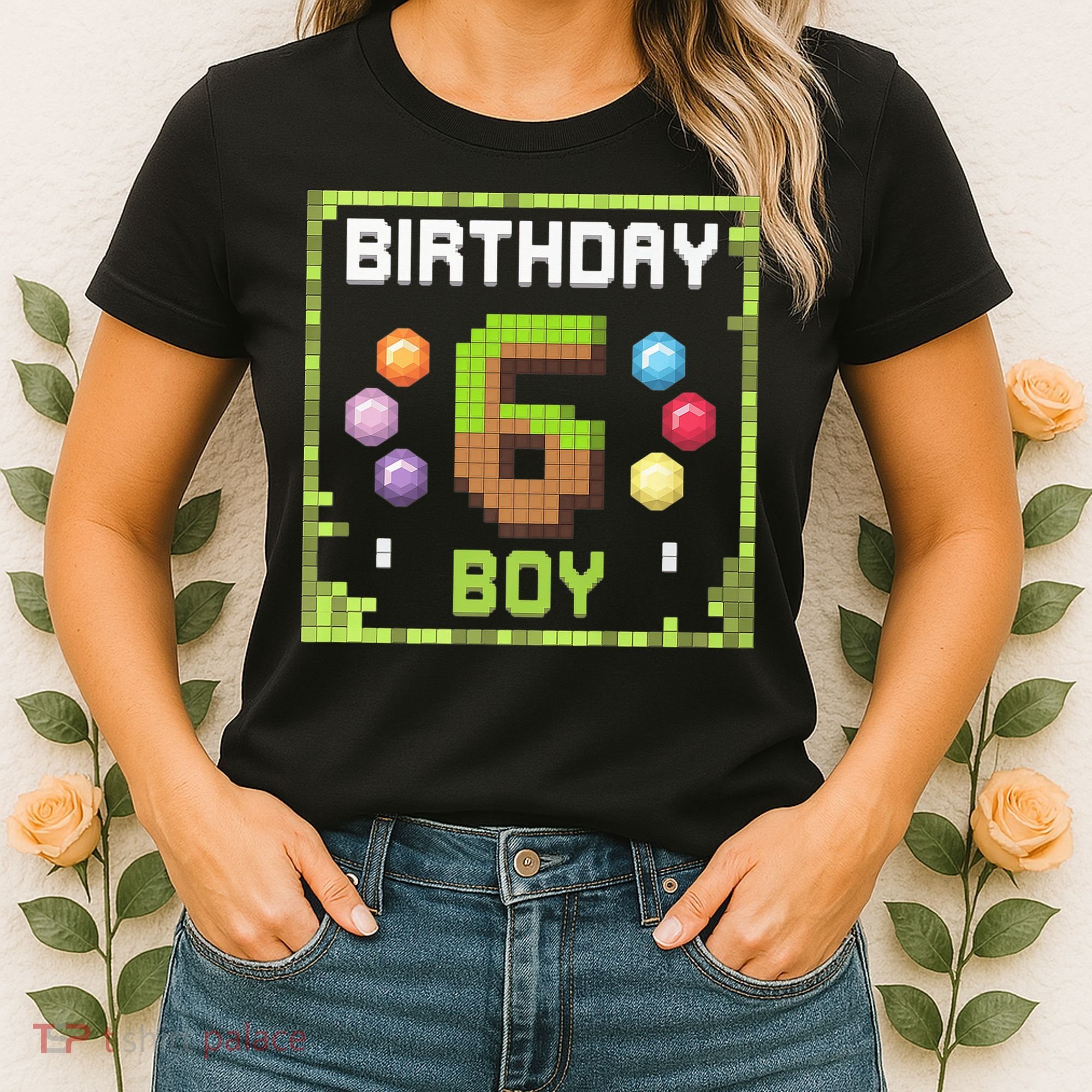 Birthday Boy It'S My 6th Birthday Gamer Pixel Number Women's T-Shirt