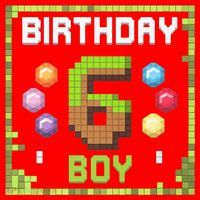 Birthday Boy It'S My 6th Birthday Gamer Pixel Number Santa Hat thumb 1