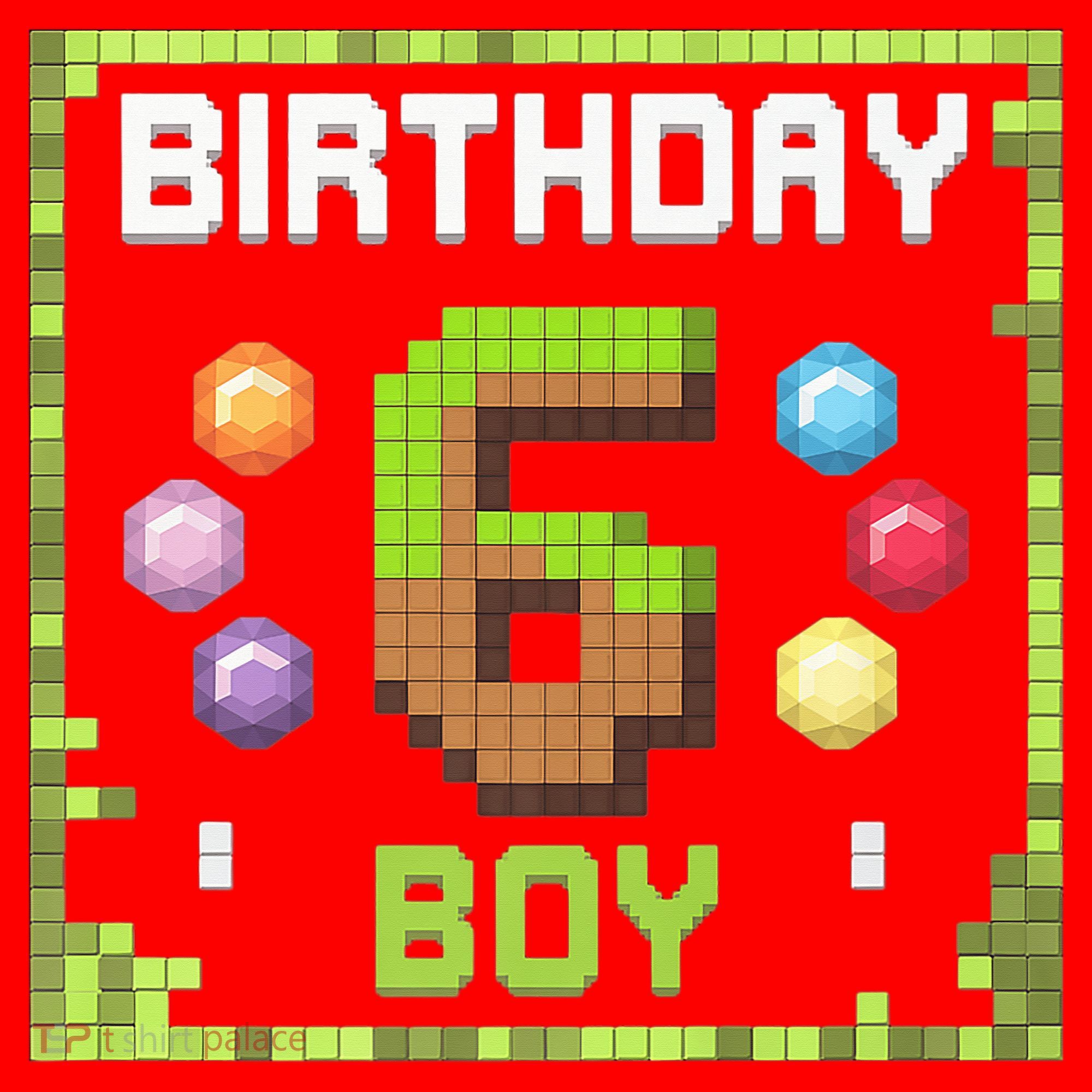 Birthday Boy It'S My 6th Birthday Gamer Pixel Number Santa Hat