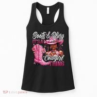 Boots & Bling Its A Cowgirl Thing Pi.nk Black Cowgirl Melanin Women's Tank Top thumb 0