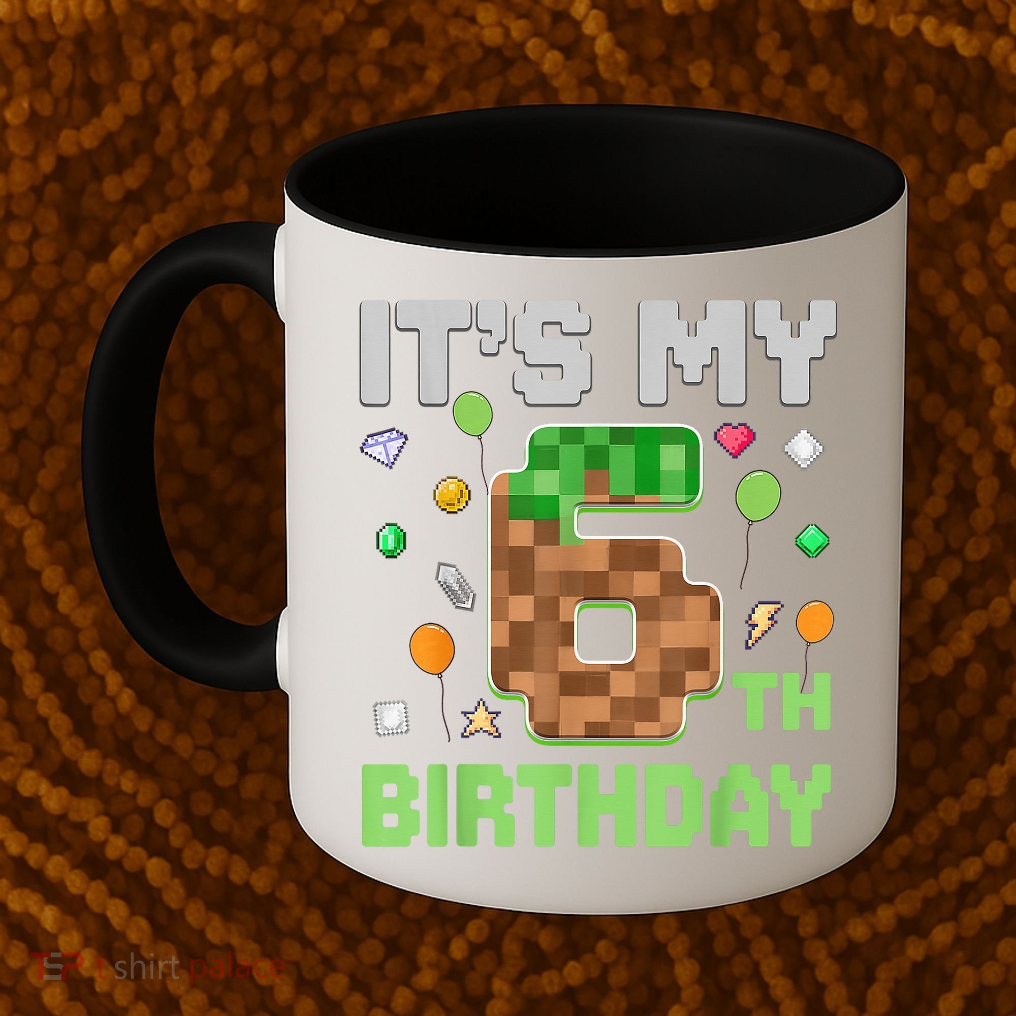 Birthday Boy It'S My 6th Birthday Gamer Pixel Number Coffee Mug