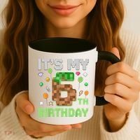 Birthday Boy It'S My 6th Birthday Gamer Pixel Number Coffee Mug thumb 3
