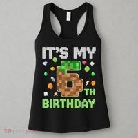 Birthday Boy It'S My 6th Birthday Gamer Pixel Number Women's Tank Top thumb 3