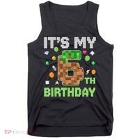 Birthday Boy It'S My 6th Birthday Gamer Pixel Number Tank Top thumb 0