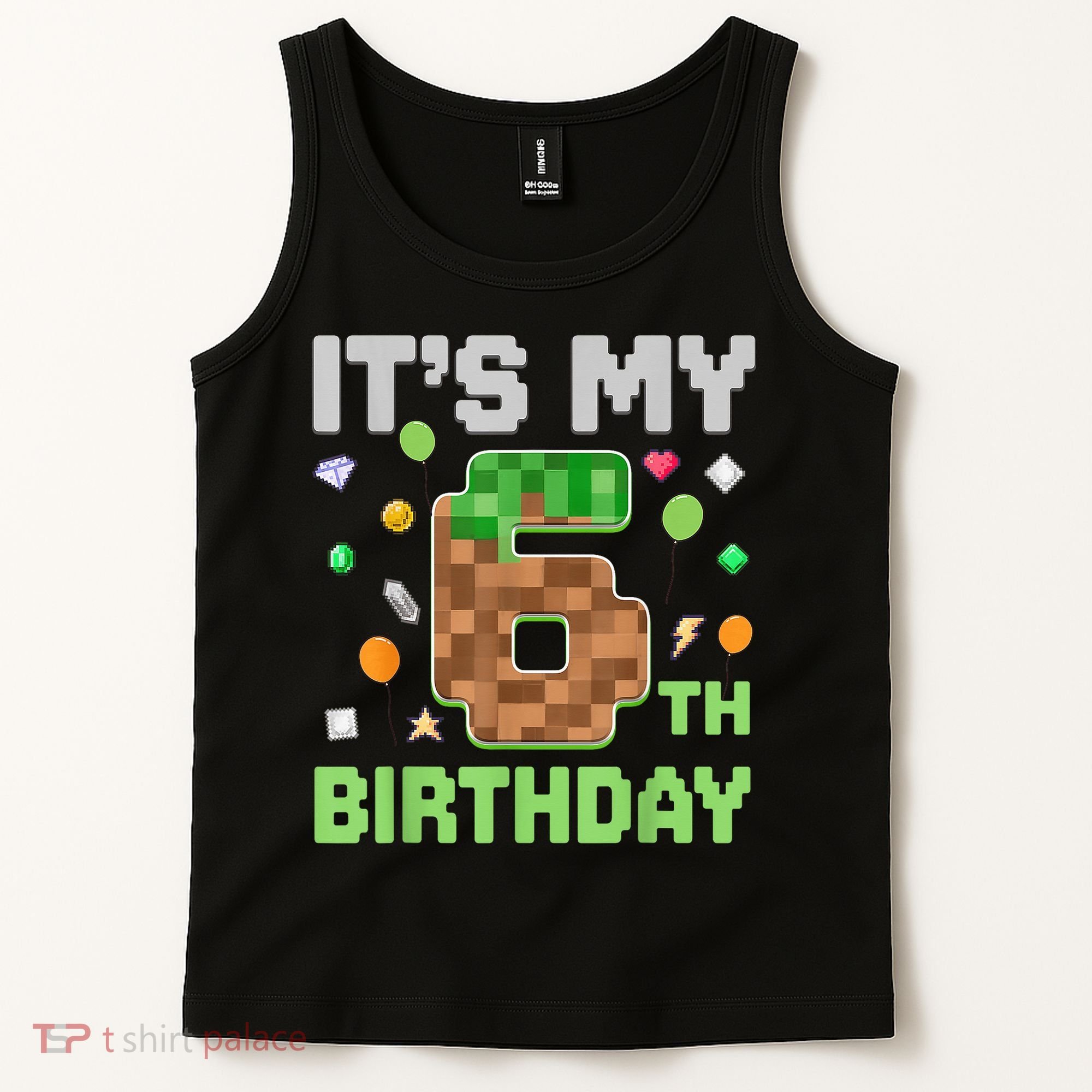 Birthday Boy It'S My 6th Birthday Gamer Pixel Number Tank Top