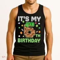 Birthday Boy It'S My 6th Birthday Gamer Pixel Number Tank Top thumb 3