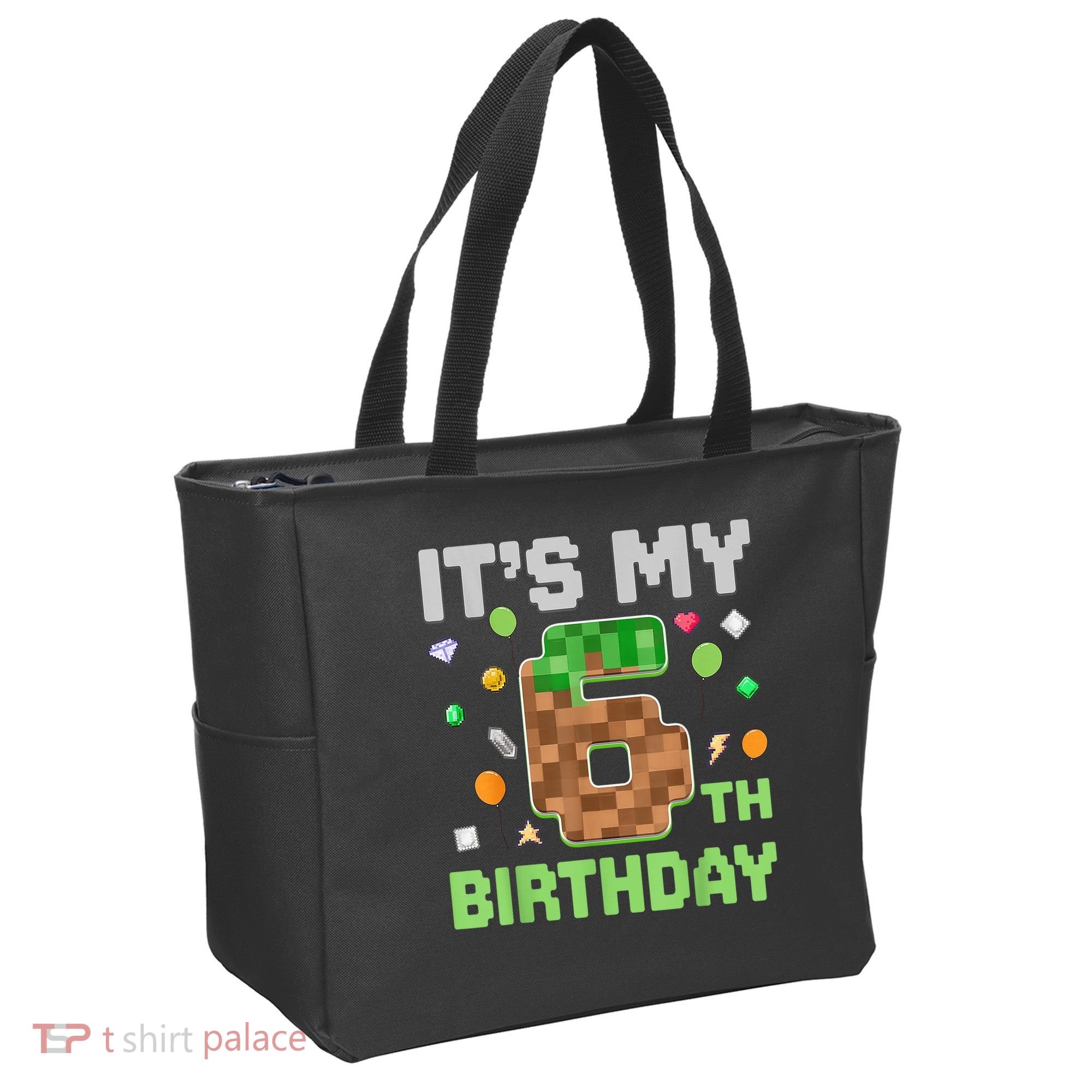 Birthday Boy It'S My 6th Birthday Gamer Pixel Number Tote Bag