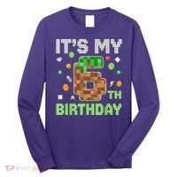 Birthday Boy It'S My 6th Birthday Gamer Pixel Number Long Sleeve Shirt thumb 0