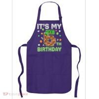 Birthday Boy It'S My 6th Birthday Gamer Pixel Number Apron thumb 0