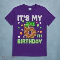 Birthday Boy It'S My 6th Birthday Gamer Pixel Number T-Shirt thumb 5