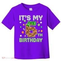 Birthday Boy It'S My 6th Birthday Gamer Pixel Number Toddler T-Shirt thumb 0